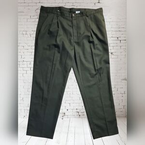 Timber Pine Pleated Dress Pants | Size 40x32 | Olive Green Trousers